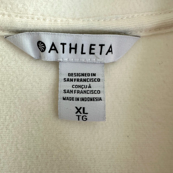 Athleta Cozy Sherpa Snap Sweatshirt Magnolia XL Pullover Fleece Sweater Oversize - Picture 6 of 9
